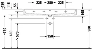 Duravit Waschtisch Vero Air 1200 mm m.ÜL,m.HLB,ohne HL,geschl.,weiß – Bild 5