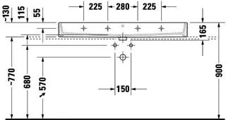Duravit Waschtisch Vero Air 1200 mm m.ÜL,m.HLB,ohne HL,geschl.,weiß,WG – Bild 5