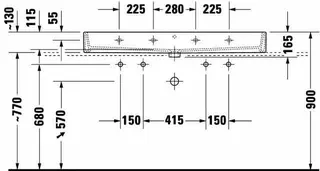 Duravit Waschtisch Vero Air 1200 mm o.ÜL,m.HLB,2 HL,1 Becken,geschl.,weiß – Bild 3