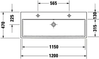 Duravit Waschtisch Vero Air 1200mm, Weiß m.ÜL,m.HLB,2 HL,1 Becken,geschl.,weiß,WG – Bild 4