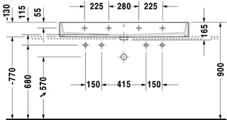 Duravit Waschtisch Vero Air 1200mm, Weiß m.ÜL,m.HLB,2 HL,1 Becken,geschl.,weiß,WG – Bild 3