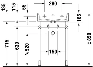 Duravit Waschtisch Vero Air 500mm o.ÜL, m.HLB, 1 HL, weiß – Bild 4