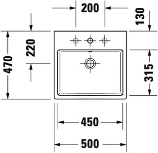 Duravit Waschtisch Vero Air 500mm o.ÜL, m.HLB, o.HL, weiß – Bild 3