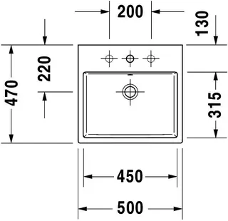 Duravit Waschtisch Vero Air 500mm o.ÜL, m.HLB, 1 HL, weiß, WG – Bild 3