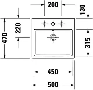 Duravit Waschtisch Vero Air 500mm o.ÜL, m.HLB, o.HL, weiß, WG – Bild 2