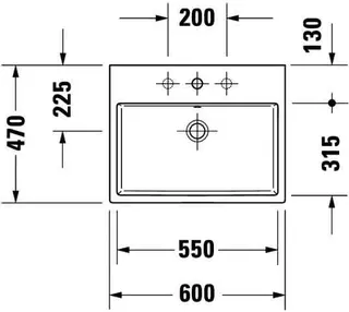 Duravit Waschtisch Vero Air 600mm m.ÜL, m.HLB, o. HL, weiß – Bild 4