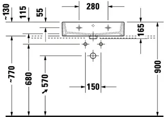Duravit Waschtisch Vero Air 600mm o.ÜL, m.HLB, o.HL, geschl., weiß – Bild 5