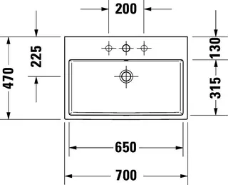Duravit Waschtisch Vero Air 700mm o. ÜL, m. HLB, o. HL, weiß – Bild 5