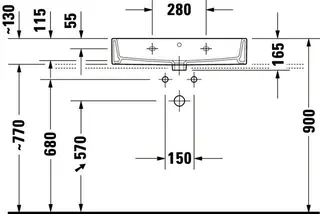 Duravit Waschtisch Vero Air 700mm m.ÜL,m.HLB,m.1HL,geschl.,weiß,WG – Bild 5