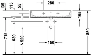 Duravit Waschtisch Vero Air 800mm m. ÜL, m. HLB, o. HL, weiß – Bild 5