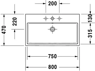 Duravit Waschtisch Vero Air 800mm o. ÜL, m. HLB, o. HL, weiß – Bild 5