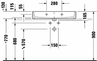 Duravit Waschtisch Vero Air 800mm m.ÜL, m.HLB, o.HL, geschl., weiß – Bild 3