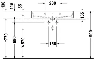 Duravit Waschtisch Vero Air 800mm o.ÜL,m.HLB,o.HL,geschl.,weiß – Bild 4