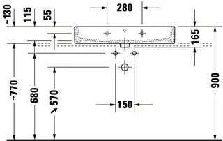 Duravit Waschtisch Vero Air 800mm o.ÜL,m.HLB,o.HL,geschl.,weiß – Bild 3