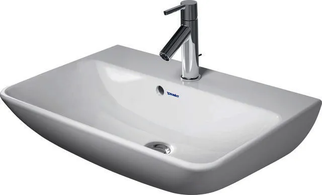 Duravit Waschtisch compact ME by Starck 600mm, Weiß Seidenmatt, mit ÜL, mit HLB, 1 HL
