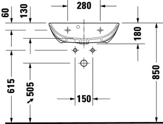 Duravit Waschtisch compact ME by Starck 600mm, Weiß Seidenmatt, mit ÜL, mit HLB, 1 HL – Bild 5