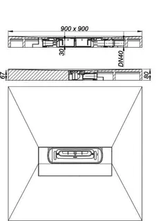 Duschelement DallFlex Compact Plan, DN 40, 0,9 x 0,9 m – Bild 3
