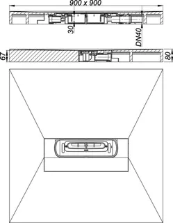 Duschelement DallFlex Compact Plan, DN 40, 0,9 x 0,9 m – Bild 4