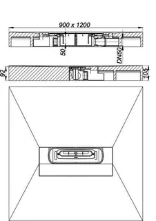 Duschelement DallFlex Compact, DN 50, 0,9 x 1,2 m – Bild 3