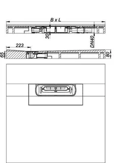 Duschelement DallFlex Floor Plan D, DN 40, 0,9 x 0,9 m – Bild 3