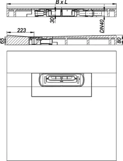 Duschelement DallFlex Floor Plan D, DN 40, 0,9 x 0,9 m – Bild 4