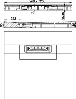 Duschelement DallFlex Floor Plan D, DN 40, 0,9 x 1,2 m – Bild 4