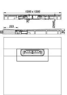 Duschelement DallFlex Floor Plan D, DN 40, 1,2 x 1,2 m – Bild 3