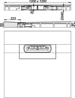 Duschelement DallFlex Floor Plan D, DN 40, 1,2 x 1,2 m – Bild 4