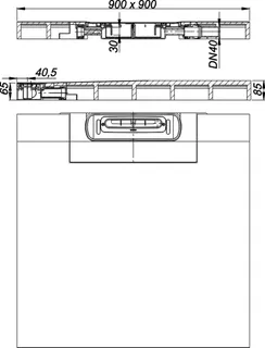Duschelement DallFlex Wall Plan, DN 40, 0,9 x 0,9 m – Bild 4