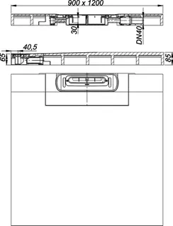 Duschelement DallFlex Wall Plan, DN 40, 0,9 x 1,2 m – Bild 3