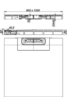 Duschelement DallFlex Wall Plan, DN 40, 0,9 x 1,2 m – Bild 4