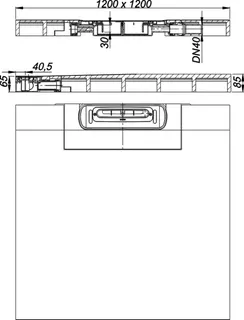 Duschelement DallFlex Wall Plan, DN 40, 1,2 x 1,2 m – Bild 4