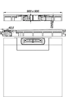 Duschelement DallFlex Wall, DN 50, 0,9 x 0,9 m – Bild 3