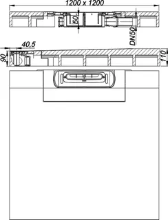Duschelement DallFlex Wall, DN 50, 1,2 x 1,2 m – Bild 3