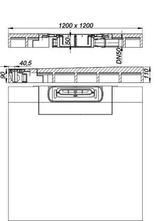 Duschelement DallFlex Wall, DN 50, 1,2 x 1,2 m – Bild 4