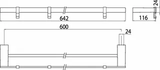 Emco Doppelbadetuchhalter loft 00160 m. 3 Haken 600 mm chr – Bild 3