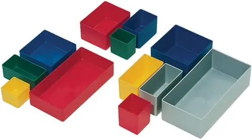 Einsatzkasten 99x99x40mm rot PS f.Schubalden u.Sortimenskästen LA-KA-PE