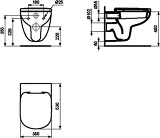 Eurovit Plus Wand-Tiefspül-WC T331101, weiß – Bild 4
