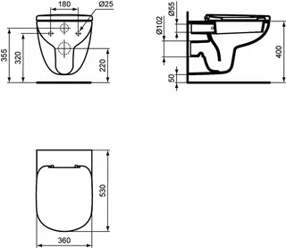 Eurovit Plus Wand-Tiefspül-WC T331101, weiß – Bild 5