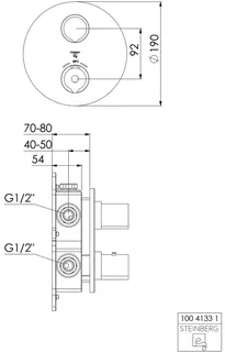 Fertigmontageset zu Unterputzthermostat design4YOU 3.0, 2-Wege Umsteller, chrom – Bild 2