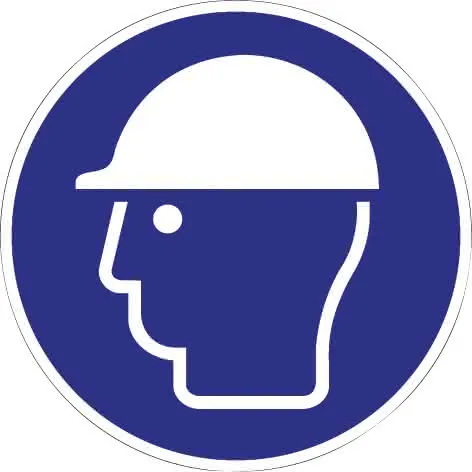 Schild Kopfschutz benutzen D.200mm Kunststoff blau/weiß ASR A1.3 DIN EN ISO