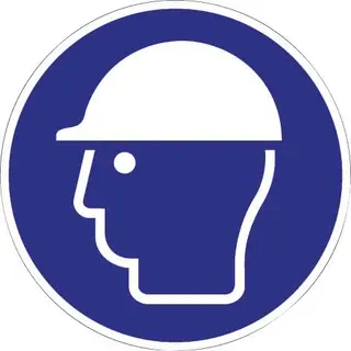 Schild Kopfschutz benutzen D.200mm Kunststoff blau/weiß ASR A1.3 DIN EN ISO