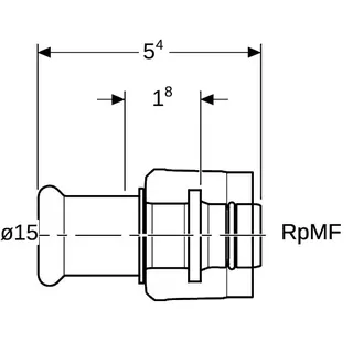 Geberit Mapress Übergang mit Masterfix Rg d15 -MF20 – Bild 4