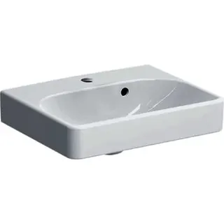 Geberit Smyle Square Handwaschbecken, 45x36cm mit Hahnloch, mit Überlauf asym., weiß – Bild 2