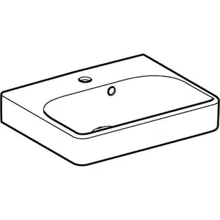 Geberit Smyle Square Handwaschbecken, 45x36cm mit Hahnloch, mit Überlauf asym., weiß – Bild 3