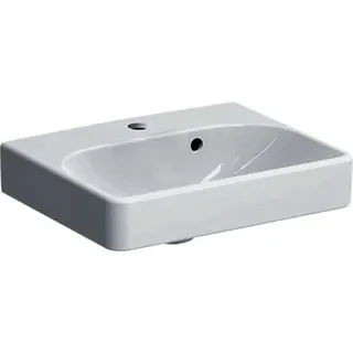 Geberit Smyle Square Handwaschbecken, 45x36cm mit Hahnloch, mit Überlauf asym., weiß, KeraTect – Bild 2