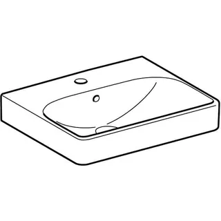 Geberit Smyle Square Handwaschbecken, 50x41cm mit Hahnloch, mit Überlauf, weiß – Bild 3
