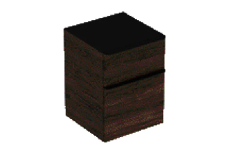 Geberit Smyle Square Seitenschrank mit 2 Schubladen, 45x60x47cm, Nussbaum