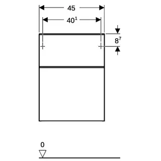 Geberit Smyle Square Seitenschrank mit 2 Schubladen, 45x60x47cm, Nussbaum – Bild 4