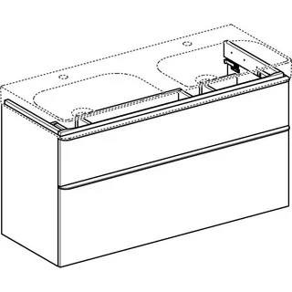Geberit Smyle Square Unterschrank für DWT m. 2 Schubl., 118,4x61,7x47cm, sand-grau – Bild 3